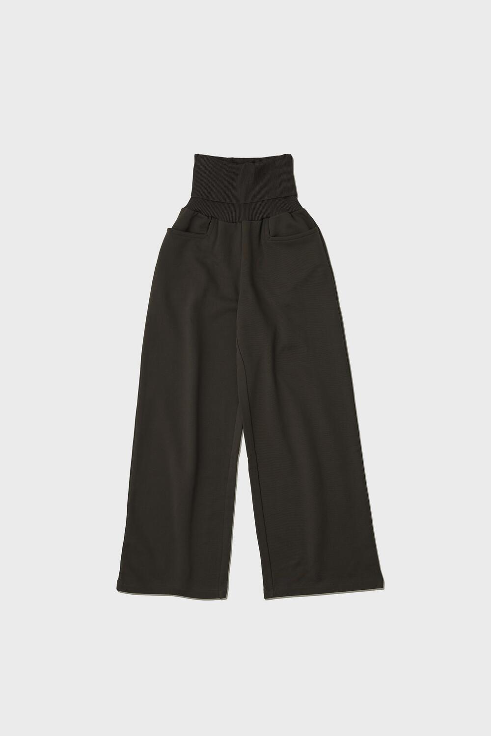 【LOW CLASSIC】 WIDE WAISTBAND PANTS : GREYISH PURPLE