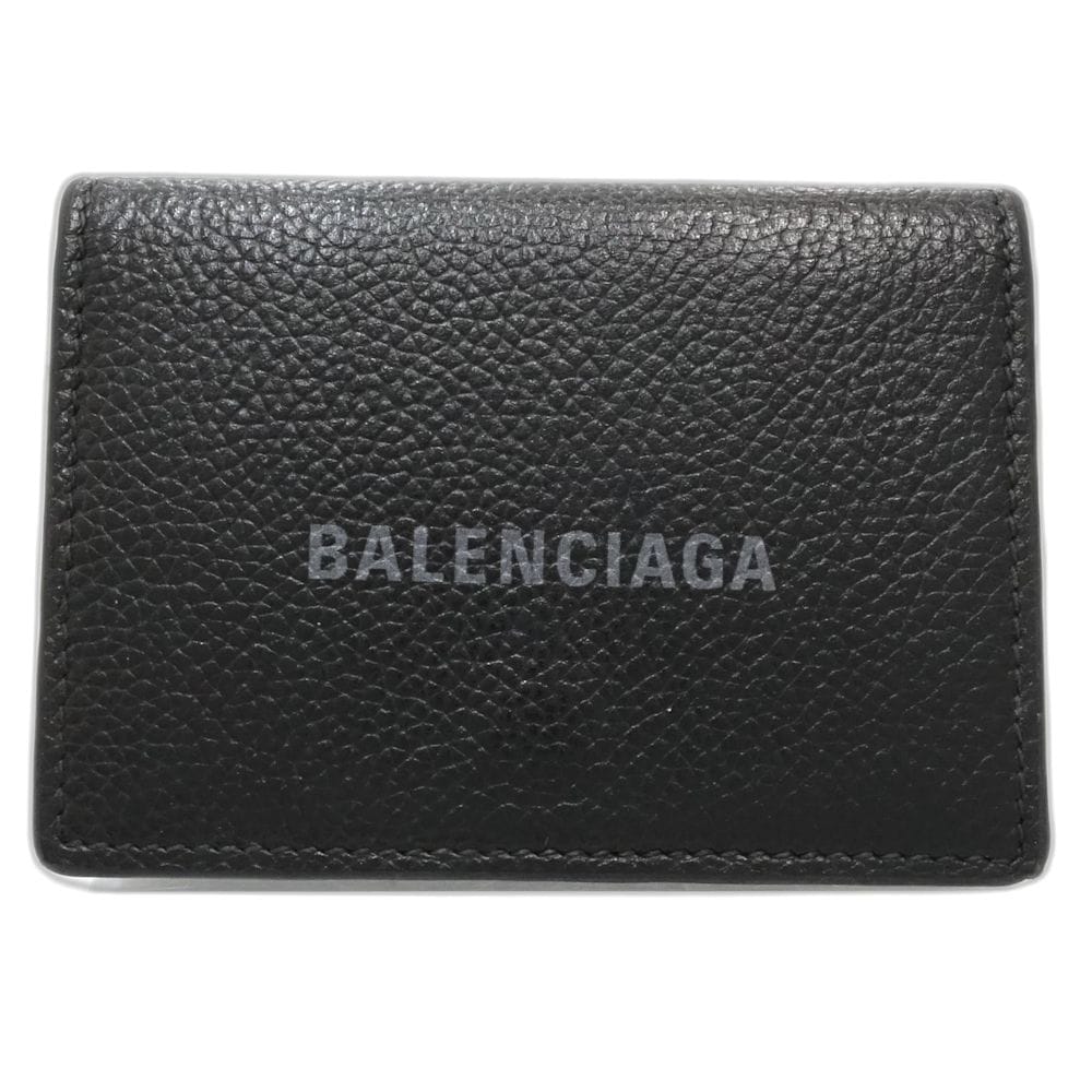 【中古】三つ折り財布 954312 キャッシュミニウォレット カーフ ブラック レディース /181859