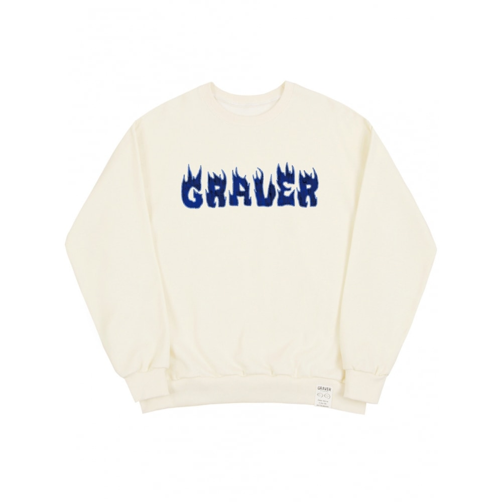 GRAVER フレーム ロゴ マンツーマン クリーム