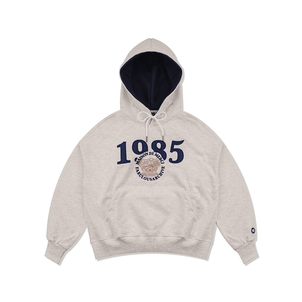 ファビュラスアーカイブ女性用クロップドベアフレンズエンボス加工パーカーオートミールネイビー (FCB3TS359W)