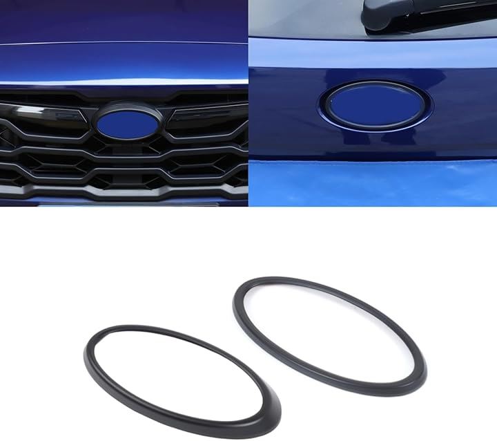 スバル クロストレック 2024年～2025年に対応 エンブレム装飾カバー 車のロゴ パネル 保護カバー リングアクセサリー リング装飾ステッカー リングカバー(マットブラック)