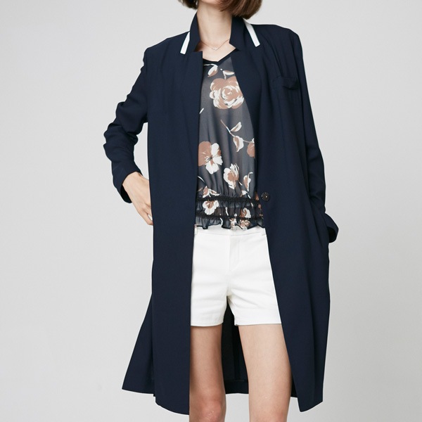 ヨプトゥイムロングジャケット/テーラード/ロングカラー/膝の下丈/ルーズフィット/シティカジュアル/ M / L / XL / 3サイズ