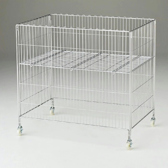 エントリーでポイント5倍！11月4日20:0011月11日1:59ワイヤーワゴン クローム W90×D60cm 1台バスケット ワゴン キャスター付き キッチン 折りたたみ ラック 業務用 販売台 店 9,517円