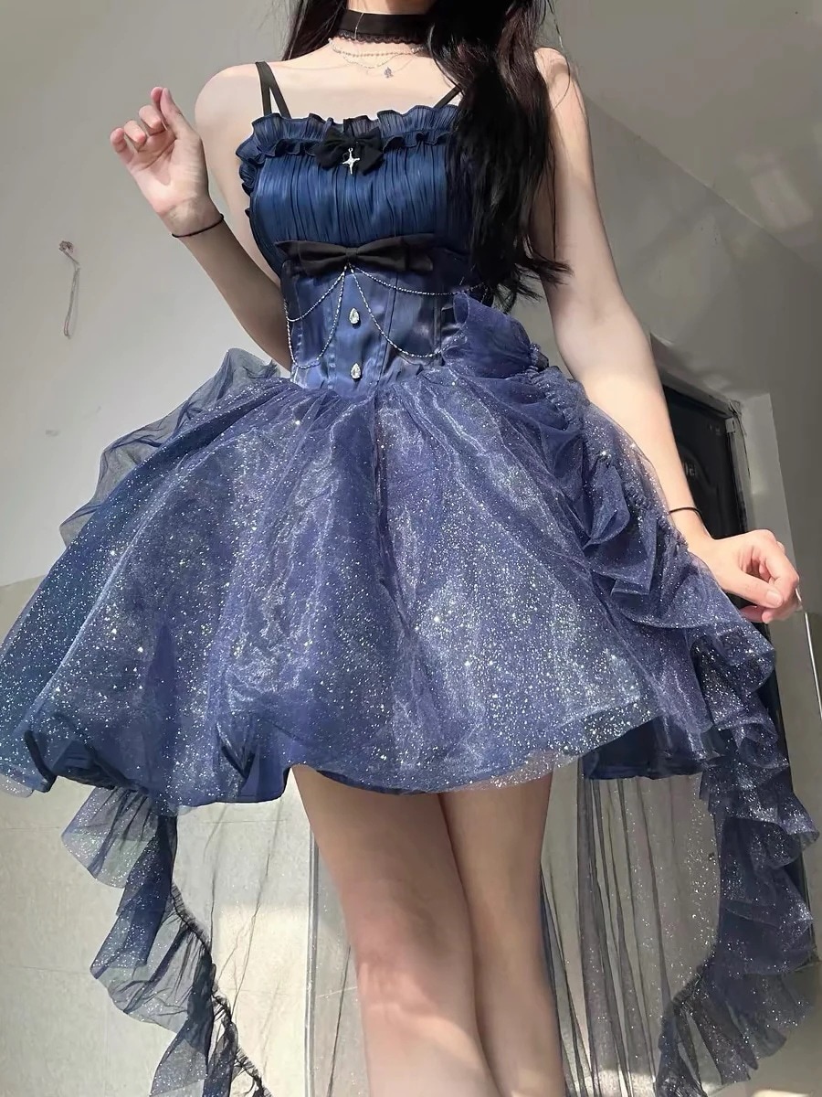 ロリータポラリスライトドレス星空キラキラプリンセスロリータドレスドレス一式