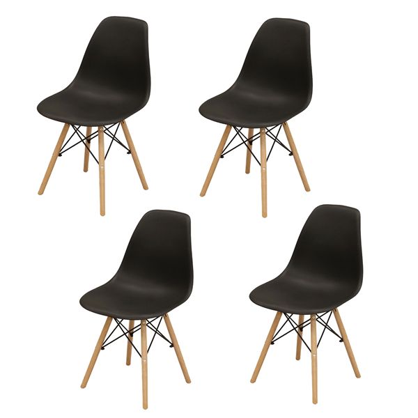 シェルチェア4脚セット ブラック 組立品