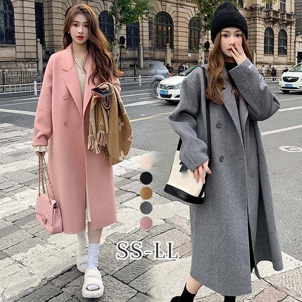 チェスターコート レディース ロング コート 大きいサイズ ミドル丈 アウター レディースコート 韓国 カジュアル シンプル 秋冬物 冬物 冬服 防寒 フォーマル あったか 綺麗な大人シルエット SS