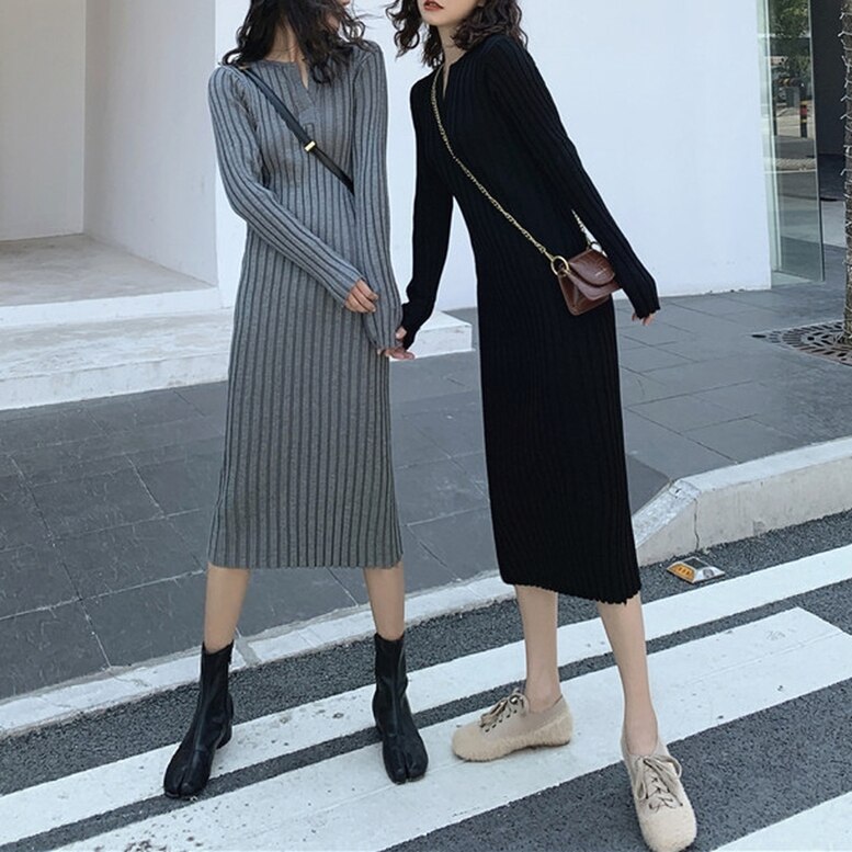 2color レディース リブニットロングペンシルワンピース ワンピース ドレス ひざ下 ミモレ丈 5,112円