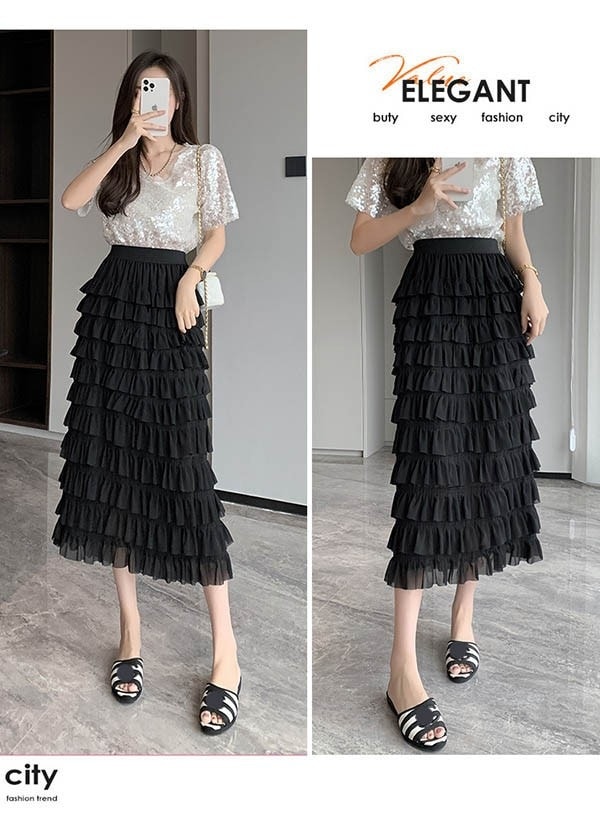 スカートロングスカートシフォンスカート 40代 シフォン 透け感 30代 透け感 夏 おしゃれ ゆったり サマー 涼しい きれいめ リゾート マ ビーチ フェミニン 海 ミモレ丈 ティアードスカート