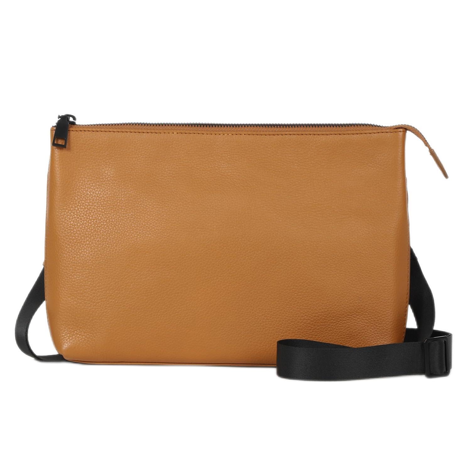 [ムラ] サコッシュ ショルダーバッグ メンズ 本革 スキミング防止 薄型 ブラウン