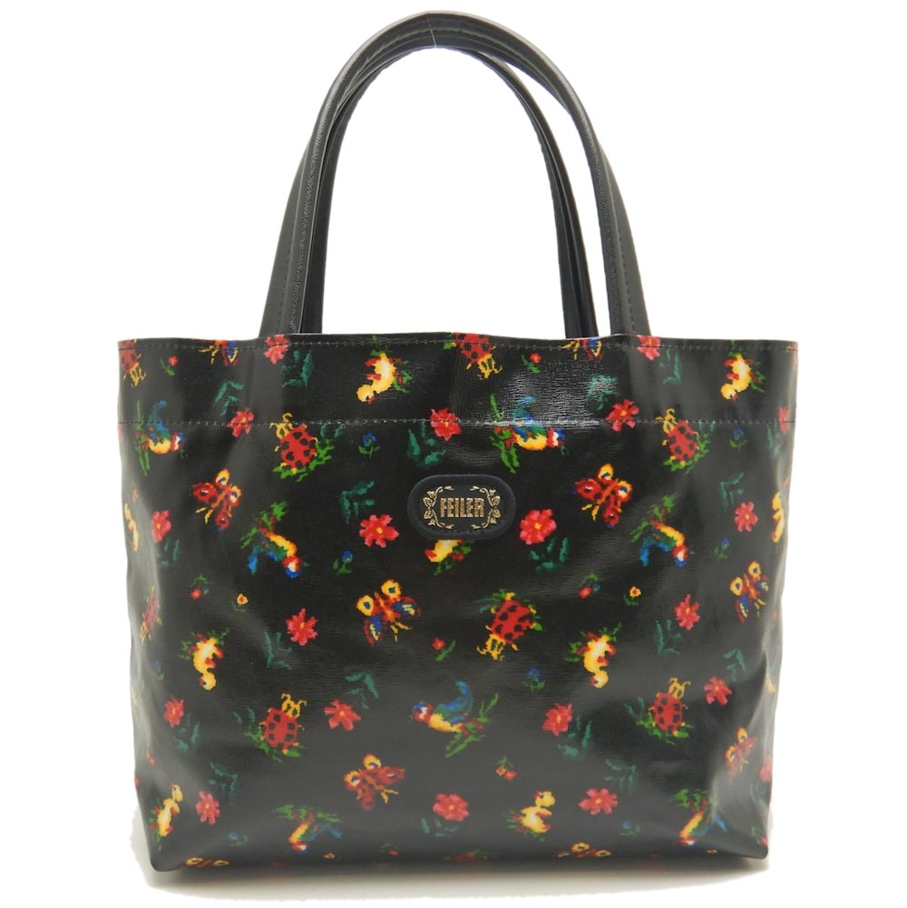 ハイジ ハンドバッグ PVCコーティングキャンバス ブラック レディース /253100【中古】