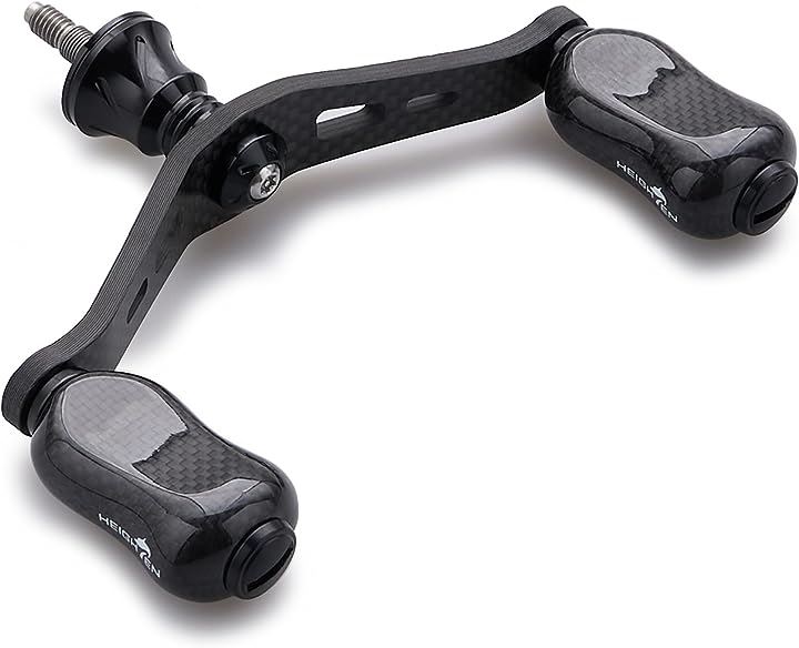 90mm リール ハンドル 21mm カーボン ノブ 搭載 シマノ ダイワ 通用 1.5K カーボン製 スピニングリール用 Gourd Series 750( ブラック)