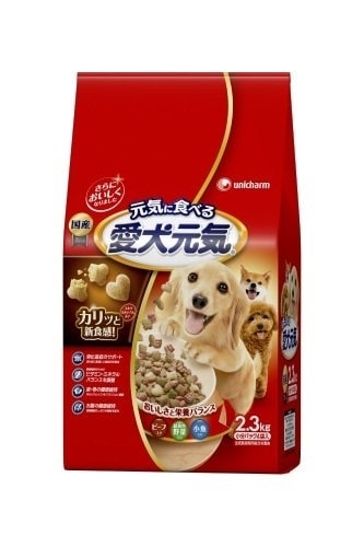 （まとめ買い）愛犬元気 ビーフ/緑黄色野菜/小魚入り 2.3kg 犬用 ドッグフード [x3] 6,422円