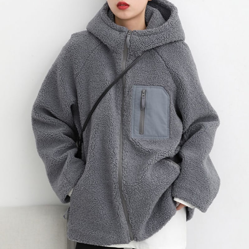 【送料無料】レディース 着心地良い カジュアル シンプル 切り替え フード付き ボアジャケット 5,763円