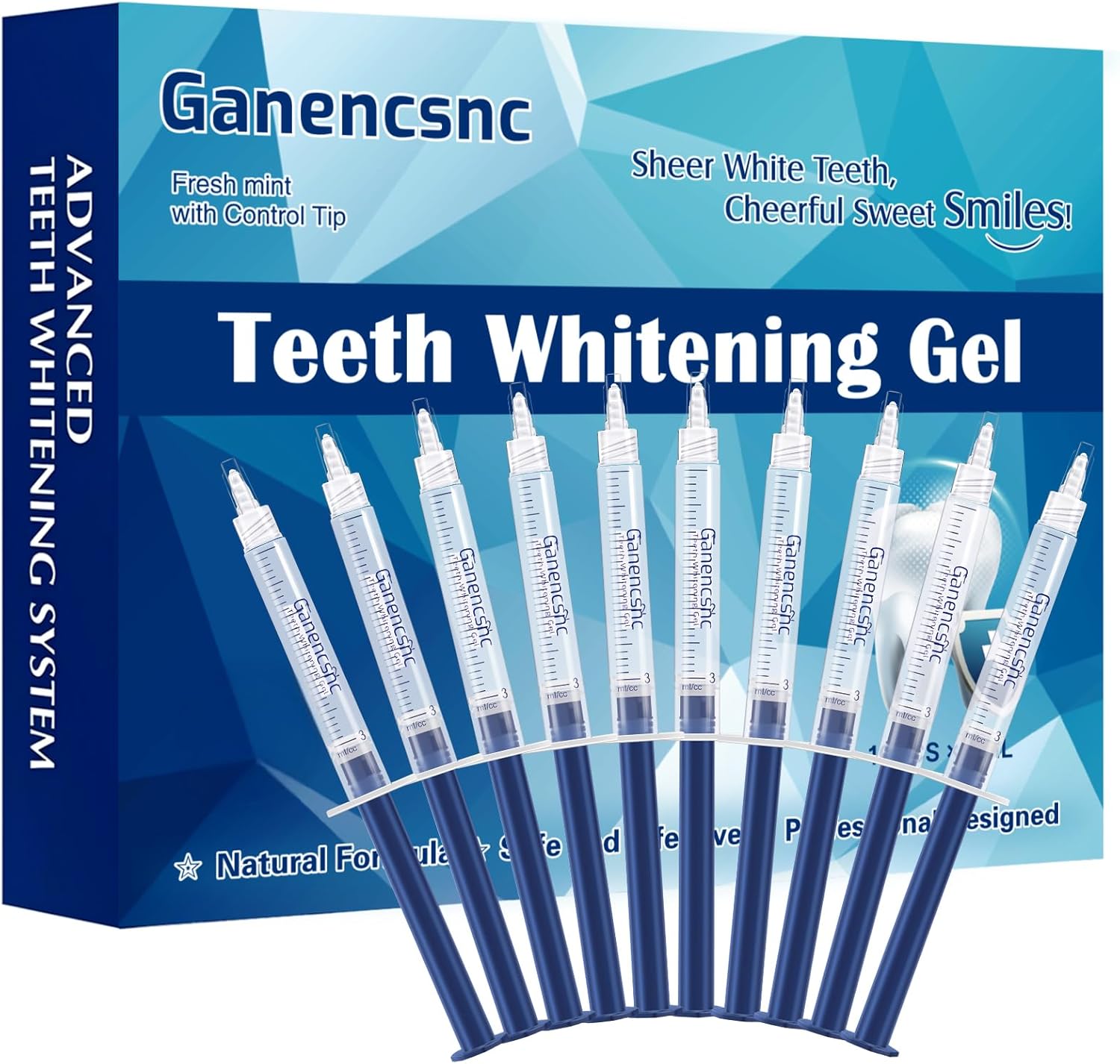 35% Ganencsnc 10パック歯のホワイトニングジェルリフィル - 優しい35%カルバミド過酸化物配合 - 歯のホワイトニングキットに対応歯のホワイトニング剤なし
