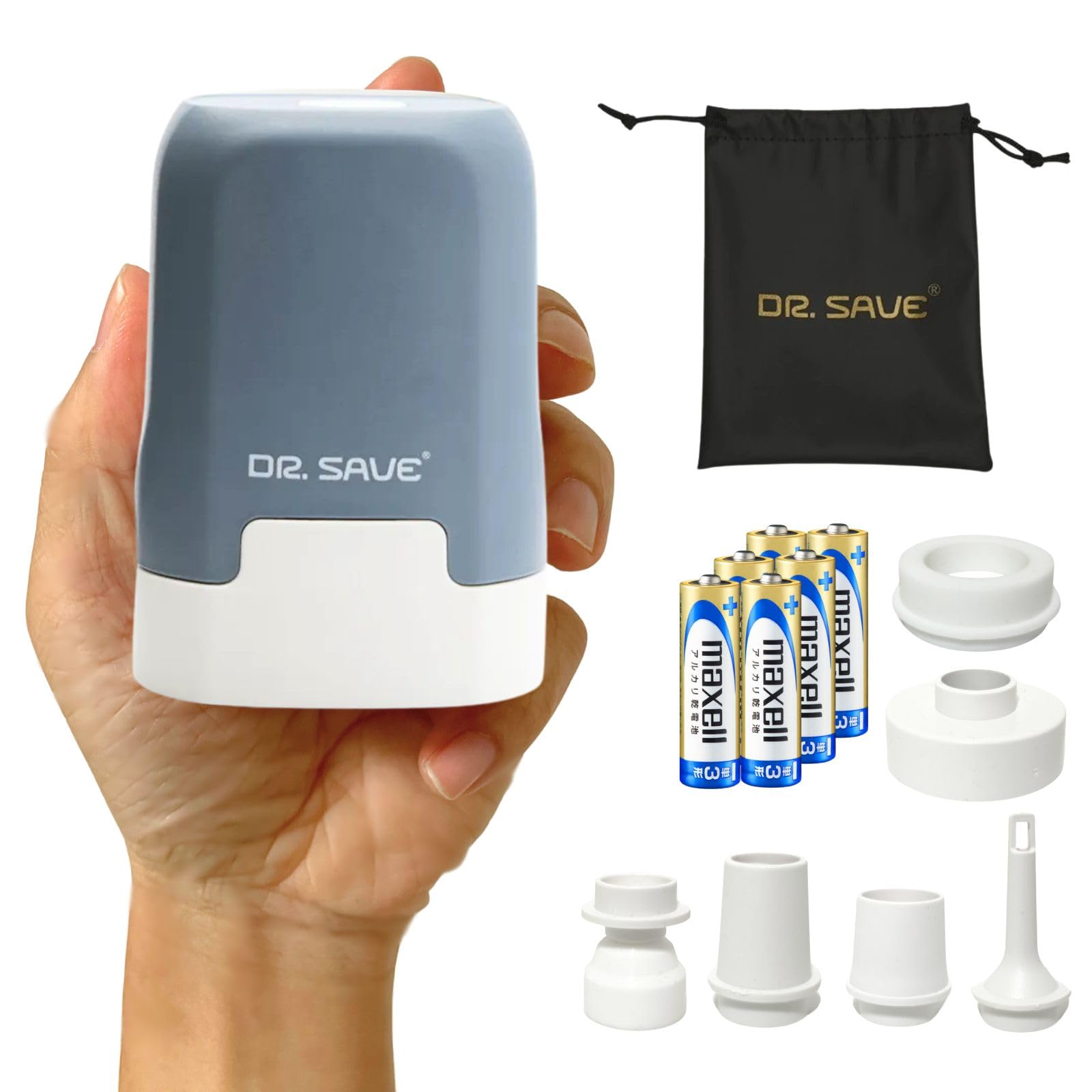 [情報メディア多数掲載] DR.SAVE 乾電池式圧縮エアポンプ MAGIC旅行 寝具 アウトドア 2in1で空気抜き・入れ 大風量300L/min アルカリ乾電池６本付属 Makuake大ヒット商