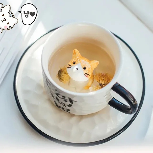 猫 ひょっこり マグカップ