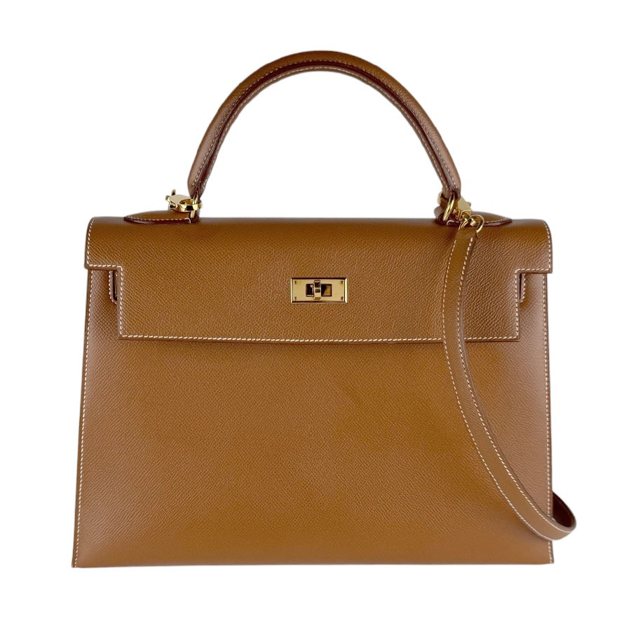 エルメス HERMES ハンドバッグ ショルダーバッグ ケリー32 外縫い クシュベル ゴールド ゴールド レディース z10124