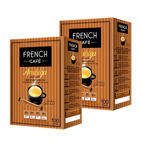 [1+1]フレンチカフェ アラビカ ゴールドラベル 10.7g x 100個(2箱)/プレミアムコーヒーミックス/無脂肪牛乳/低カロリー低糖コーヒー