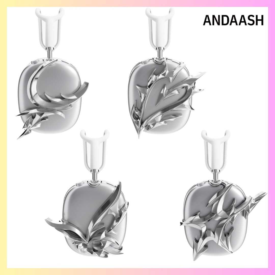 [ANDAASH X aespa] AIRPODS MAX ケース SILVER カラー イヤホン ケース韓国 人気 + FREE OMAKE エアーポッズ マックス