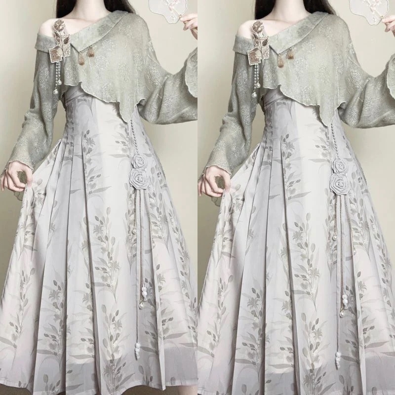 正規品デザイン寂語新韓国cos要素上着サスペンダースカートセット