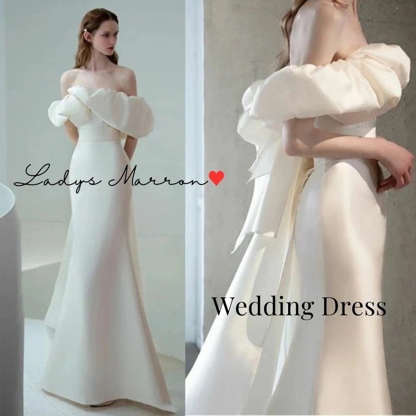 【急速出荷 2025年新作】ウェディングドレス マーメイド 前撮り ドレス 前撮り用 前撮りドレス オフショル マーメード 花嫁 かわいい 花嫁二次会ドレス 二次会 フォトウェディング セルフ 韓国