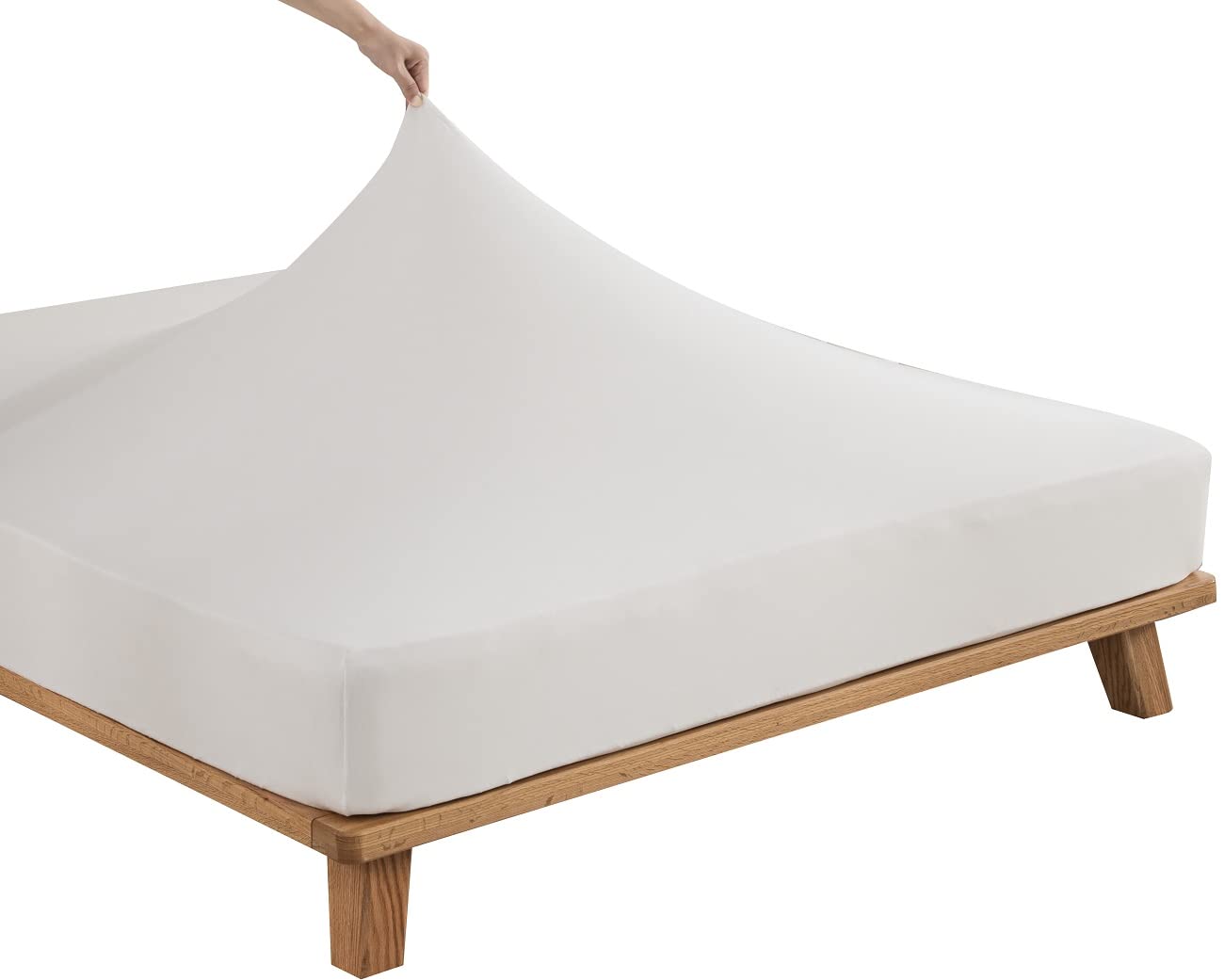 のびのびファミリー ロング ショート兼用 ストレッチシーツ 伸びる ボックスシーツ やわらかニット フィットシーツ 薄型 厚型 ベッドカバー 敷ふとんシーツ 無地 アイボリー