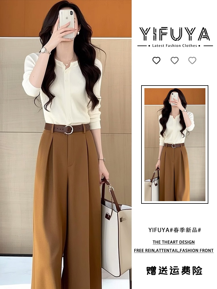 春夏婦人服の上着+ズボンのズボンは1セットの流行の着回し感の通勤の2点セットを合わせます 6,870円