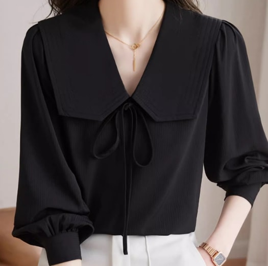 レディース トップス シャツ ブラウス 前開き 長袖 Vネック フェミニン リボン かわいい 大人可愛い きれいめ シンプル カジュアル 上品 おしゃれ レトロ エスニック エキゾチック こなれ感