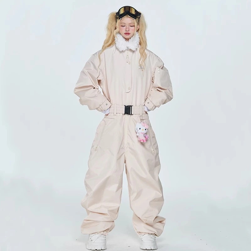 スノーボードウェア20242025上下セットレディースメンズ防水20000つなぎオールインワンスウェットパンツセットアップ3Lスノボースキーウェアスノボウェア韓国風防風