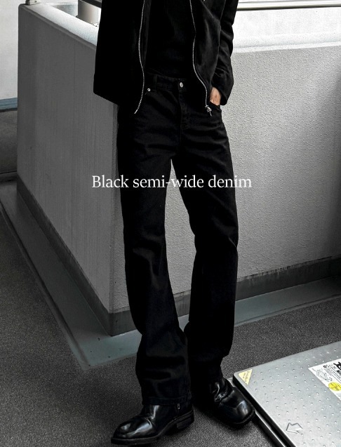 [COSYHARU公式] Black Semi-Wide Denim 6,350円
