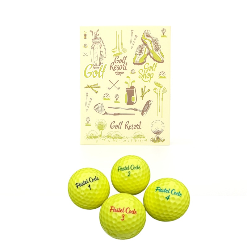 Pastel Code ゴルフ 3ピース 飛距離ゴルフボール 高反発ゴルフボール ゴルフボールプレゼント(イエロー) 1DOZEN 12BALLS VINTAGE-A