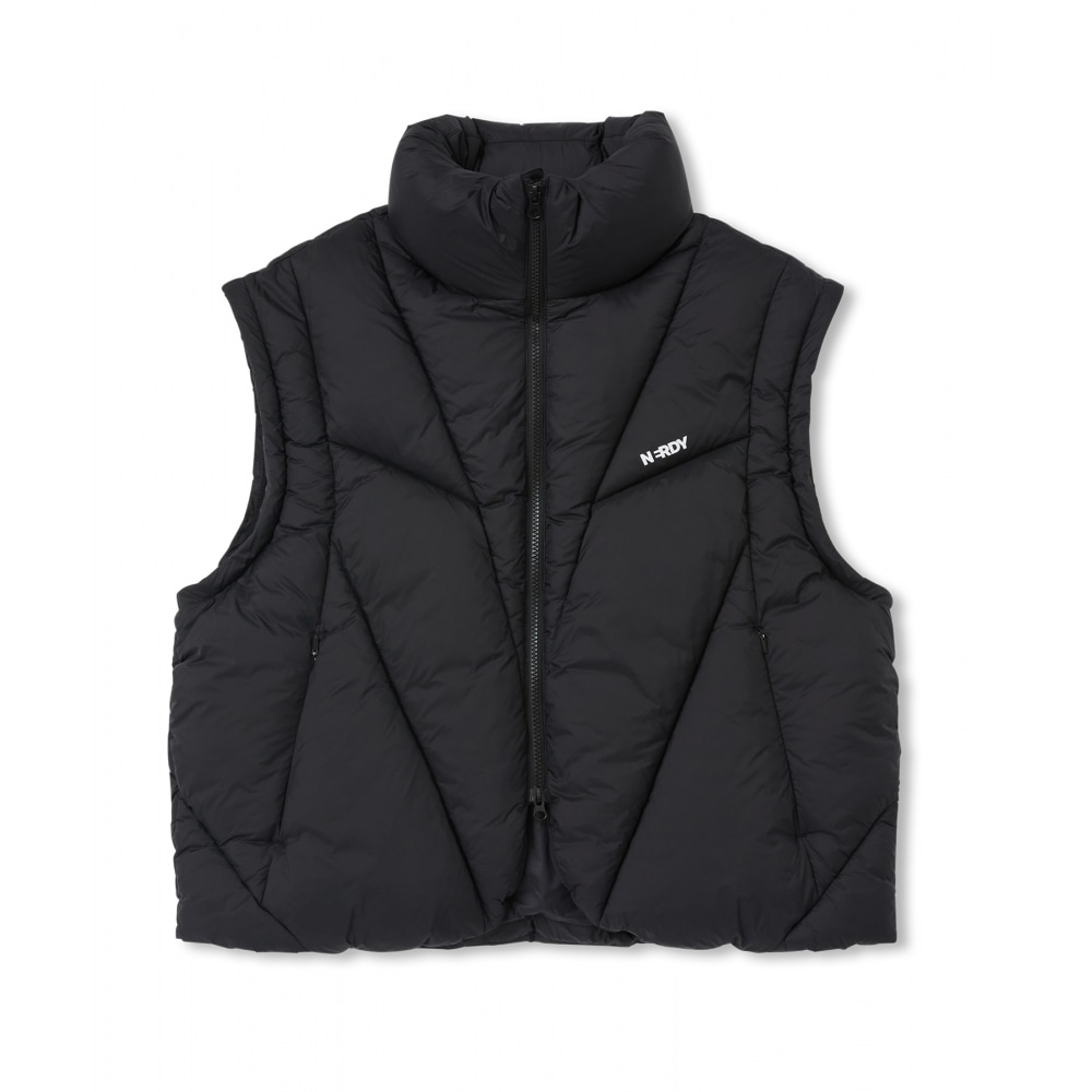 NERDY フラグメントデタッチャブルパファージャケットブラック