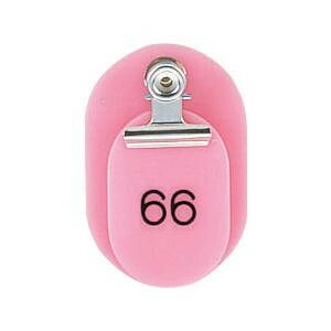 ORIONS　親子番号札（小判型）　番号（51-100）　大小2枚組（目玉クリップ付）　ピンク　CT-1-51-P