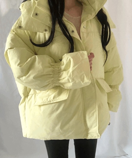 [デイリー/ルーズフィット/4color] オーバーフィット パステル ショートダウン