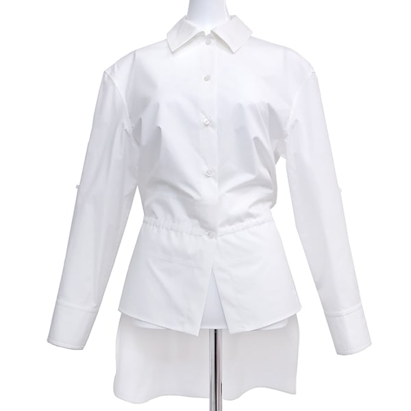 エルメス HERMES 長袖シャツ ブラウス コットン ホワイト 34 白 3E0638DT【中古】