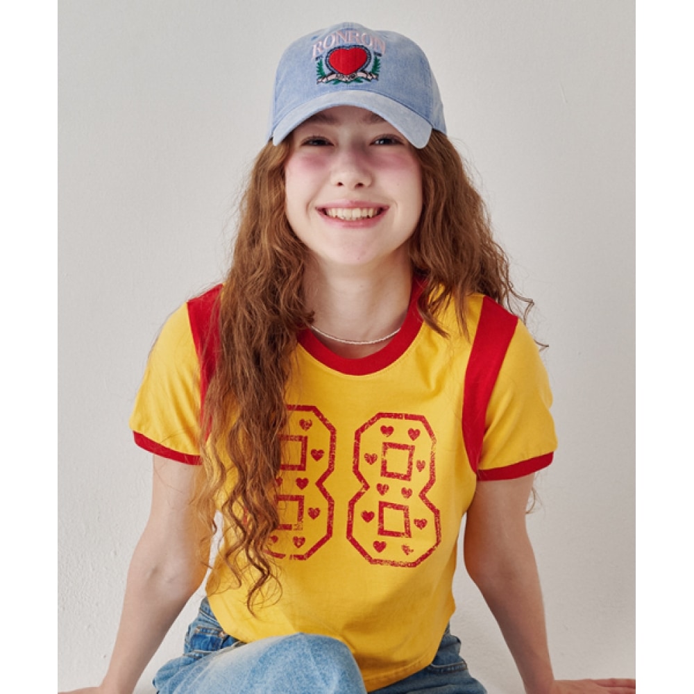 ロンロンリンガーハート 88 クロップ T シャツイエロー