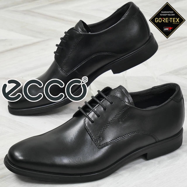 エコー ビジネスシューズ メンズ 防水 透湿 紳士靴 プレーントゥ 外羽根 革靴 メルボルン レザーシューズ ブラック フォーマル 黒 冠婚葬祭 本革 ecco 621934