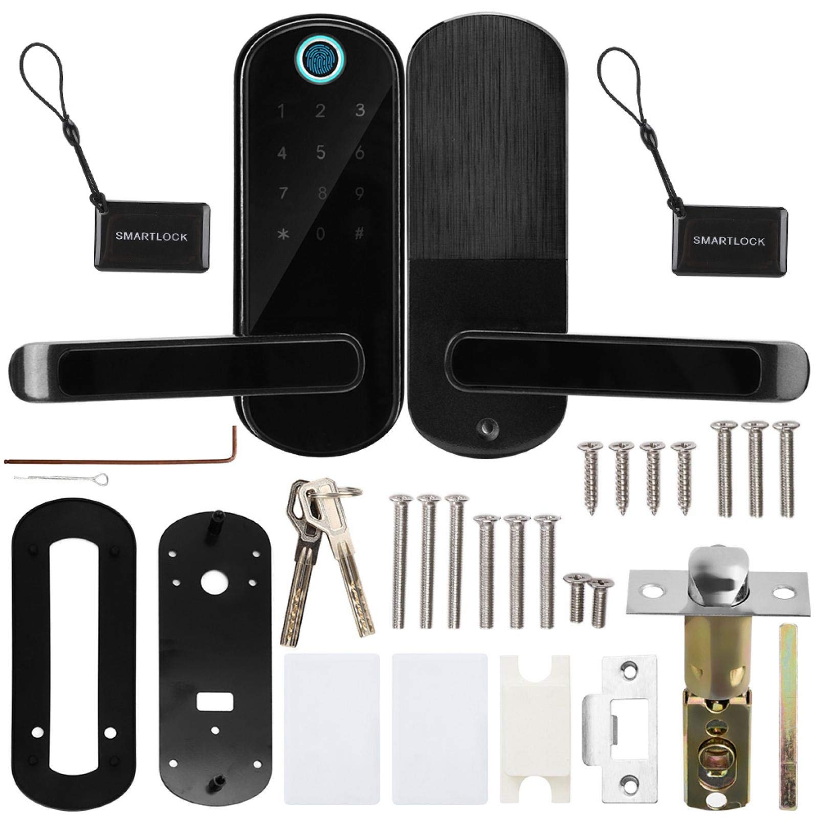 スマートロック指紋認証 スマートロック ブルートゥ ースデジタルパスワードIC Karteのキードアロック 取付も木製のドアなら簡単 バックセット60mm-70mm 調整可能