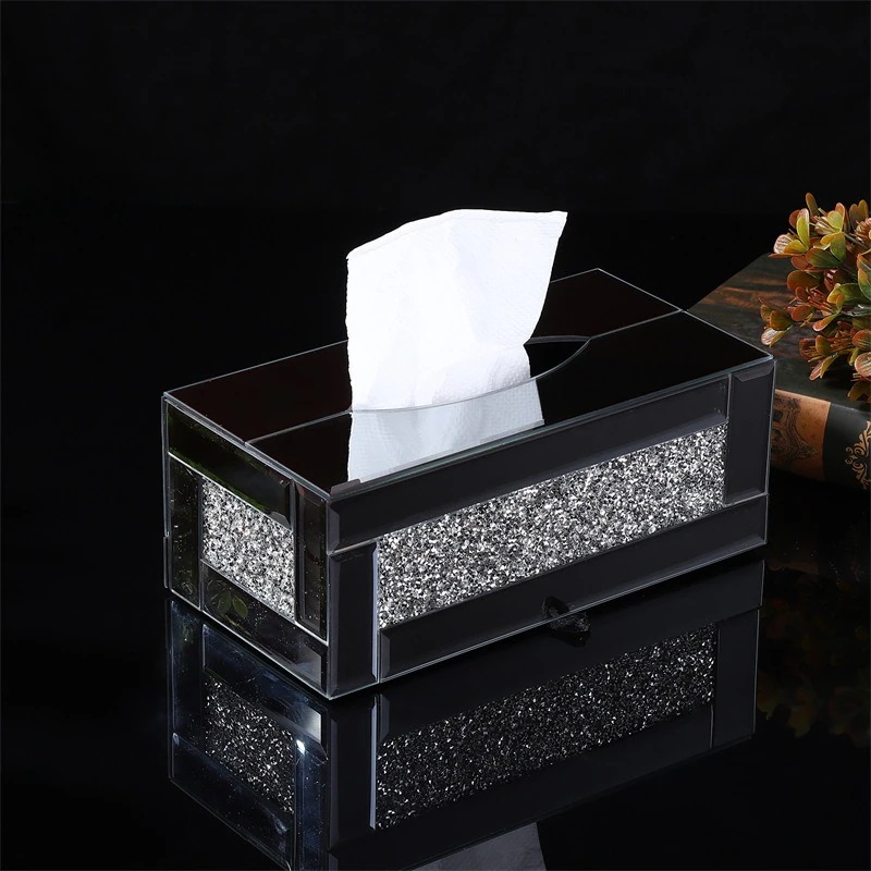 ティッシュボックス クリスタル ダイヤ調 ダイヤモンド調 シルバー ティッシュケース 収納ボックス ホームデコレーション お洒落 ラグジュアリー