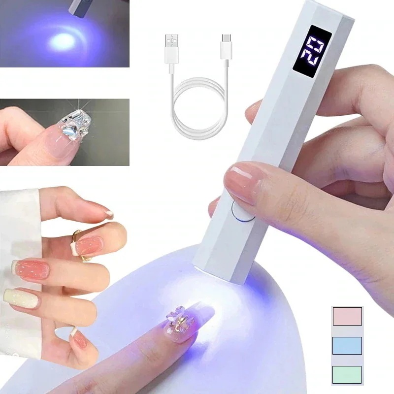 【10点セット】ジェルネイル ライト UVLEDライト タイマー設定 ハンディ ケーブル付 手足両用 高速硬化 小型1