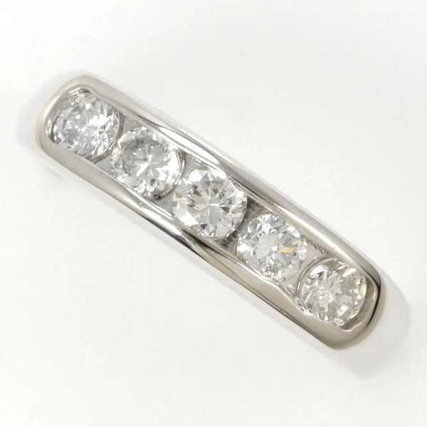 PT900 プラチナ リング 指輪 15号 ダイヤ 0.72 カード鑑別書 ジュエリー 中古