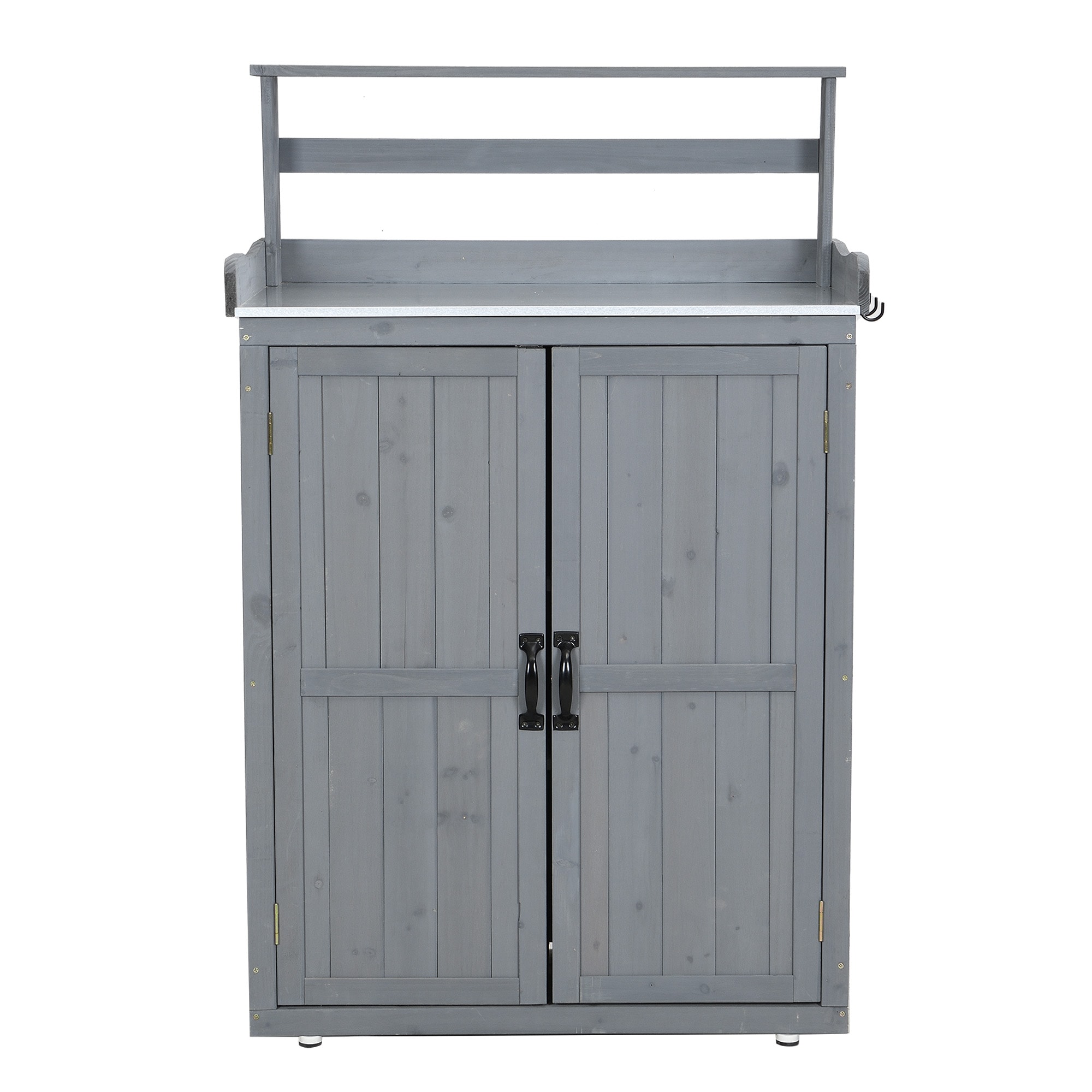 1960物置き 木製 収納庫 観音扉 ガーデニング用品 小屋 戸外収納庫 大型 屋外物置 棚 大型 ドア ベランダ 物置き 屋外収納 ガーデニング ウッド 園芸用品 庭 倉庫 DIY 頑丈 新作【グレ