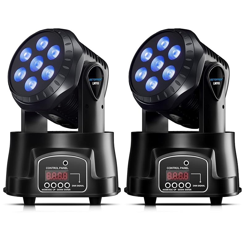 BETOPPER ムービングライト LM70S 7x8W RGBW LED 舞台照明 高輝度ディスコライト ステージライト六色変換 ステージ照明 DMX512 9/14CH パーティライト スポットラ