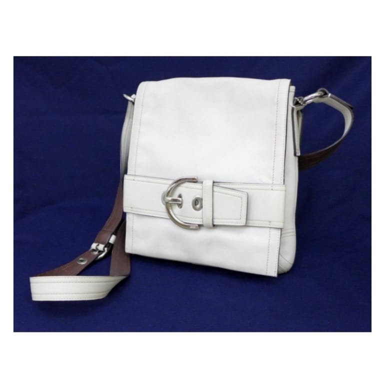 コーチ COACH ショルダーバッグ 8A07 アイボリー レザー 【中古】 (42910)