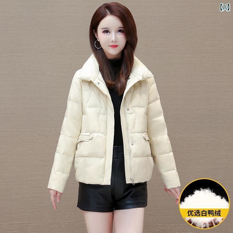 ジャケット ダウンジャケット レディース フレッシュ 女性 冬 ダウン スタンドカラー 厚手 暖かい ホワイトダックダウン