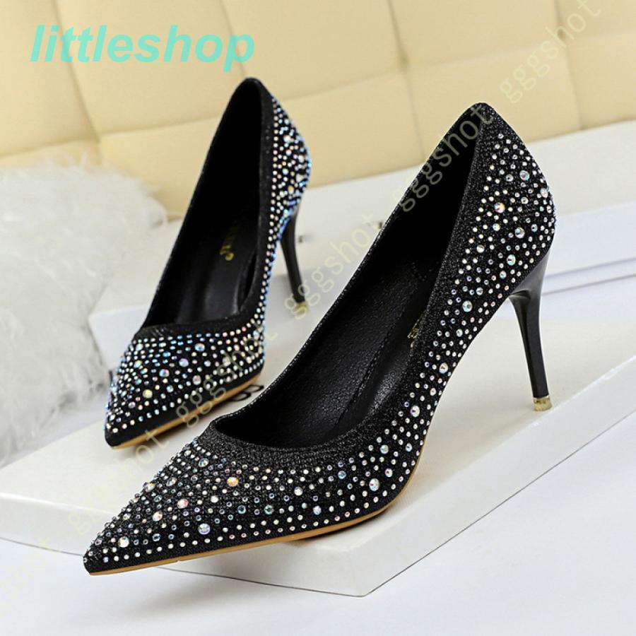 スタイルアップヒールパンプス パンプス グリッター ウェディングシューズ ピンヒール レディース ラインストーン 7cmヒール ポインテッドトゥパンプス ハイヒール キラキラパンプス ラメ oran