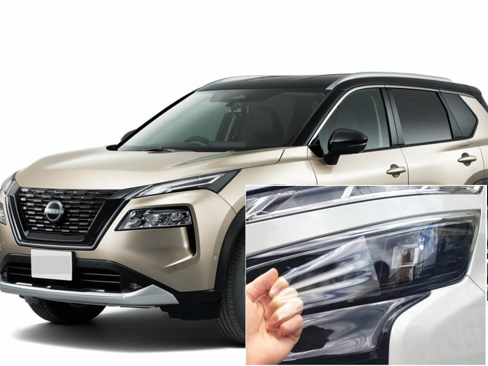 ヘッドライトプロテクションフィルム (エクストレイル T33) 車種専用 カット済み 左右セット ヘッドライト保護 SNT33 ニッサン用