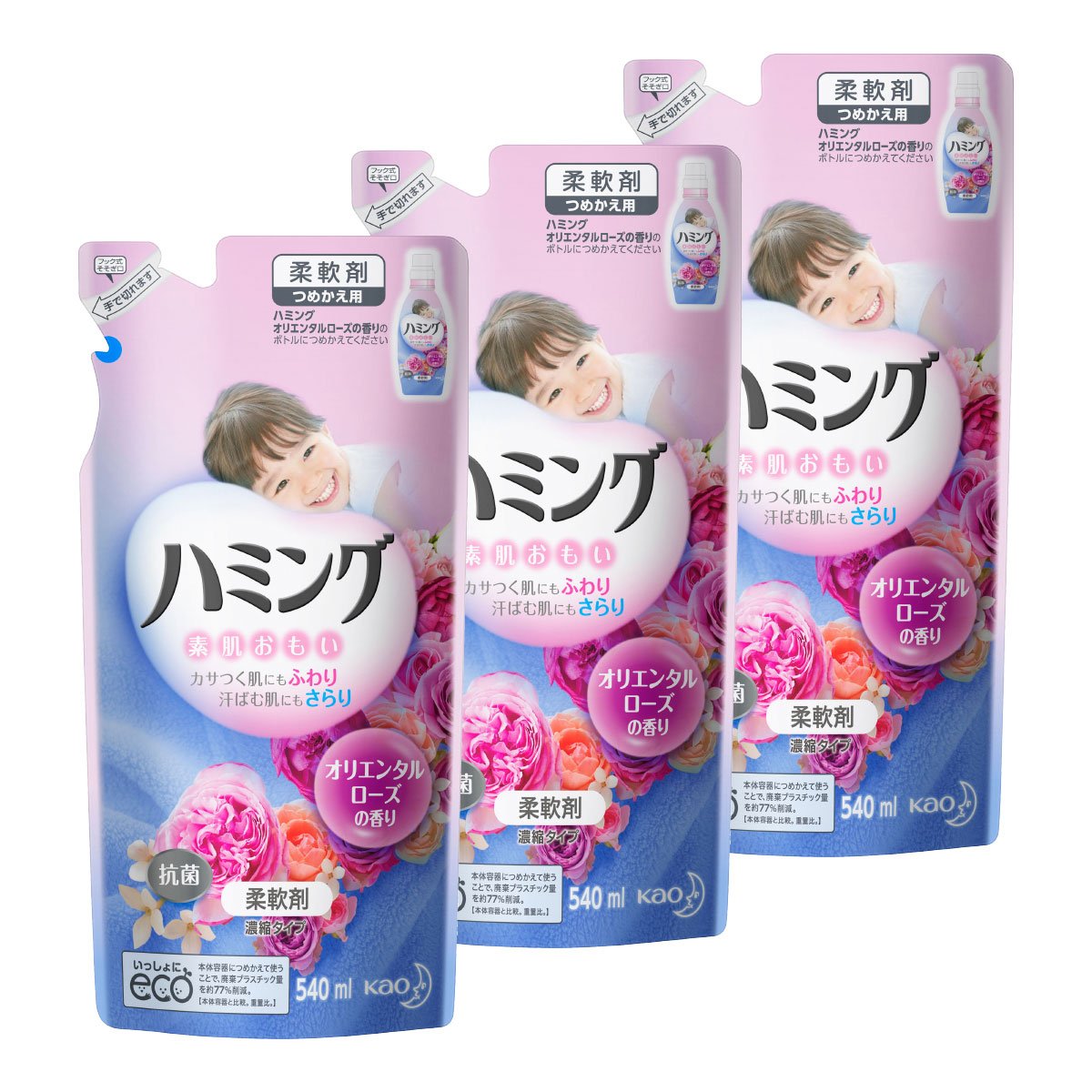 【まとめ買い】ハミング 柔軟剤 オリエンタルローズの香り 詰替用 540ml×3個 6,659円