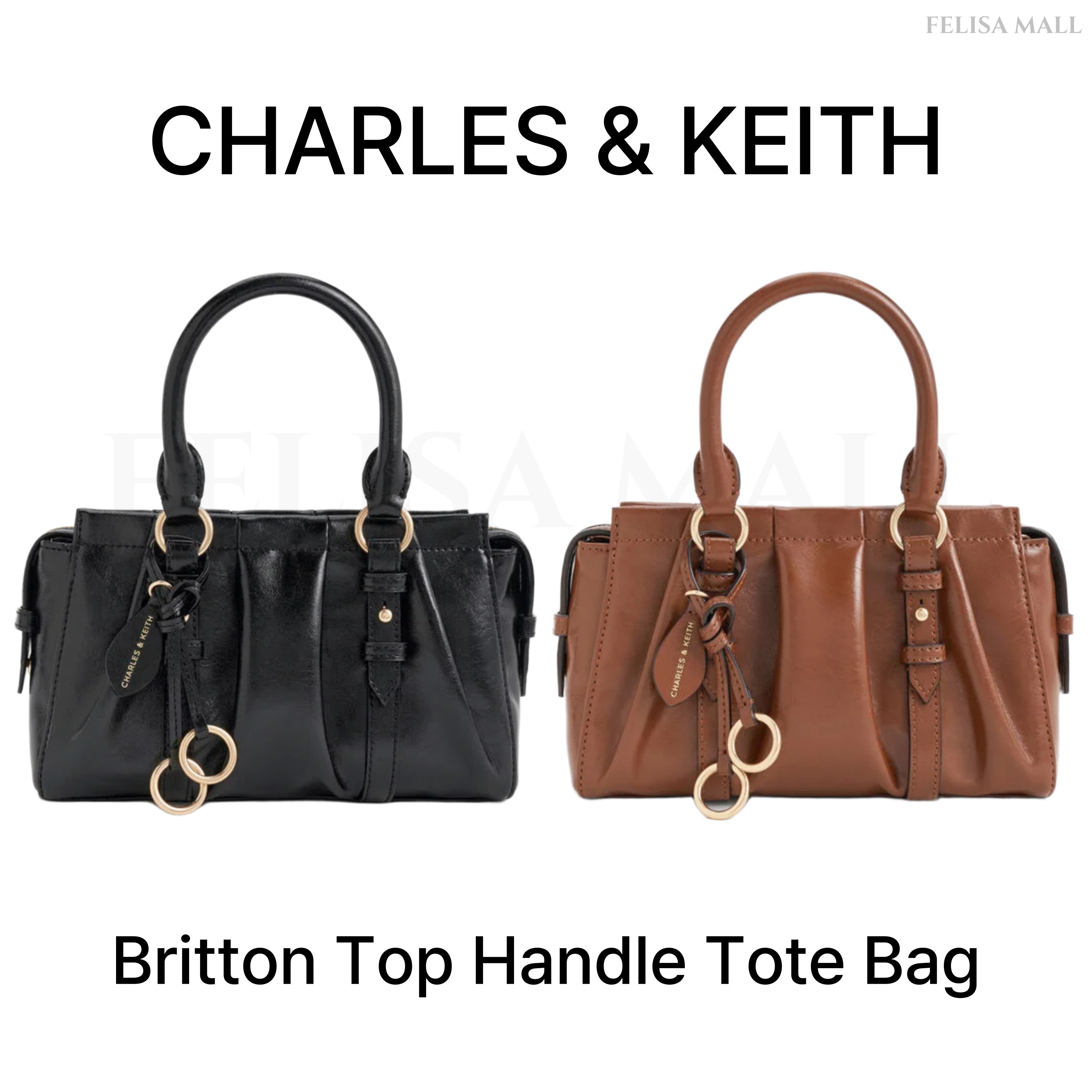 [CHARLES&KEITH] Britton Top Handle Tote Bag 人気バッグ