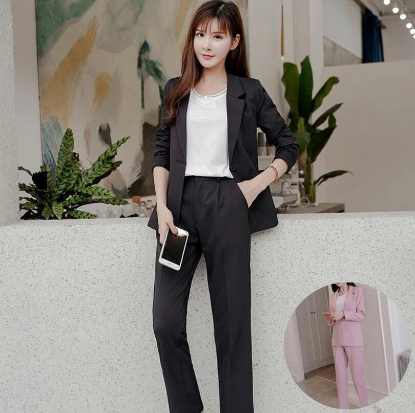 【新品セール】パンツスーツ ママスーツ キャリア 体型カバー カジュアルスーツ スーツ セットアップ レディース リクルートスーツ 可愛い 2点セット ジャケット+パンツ オフィス OL 上品 入学/